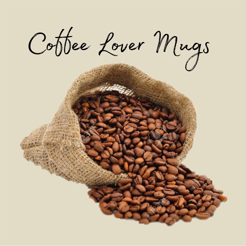 Coffee Lover Mugs with Burlap Sack Design